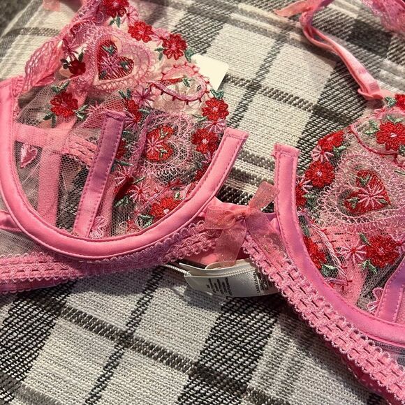 NWT For Love And Lemons Pink Bra in 30C - Picture 3 of 9